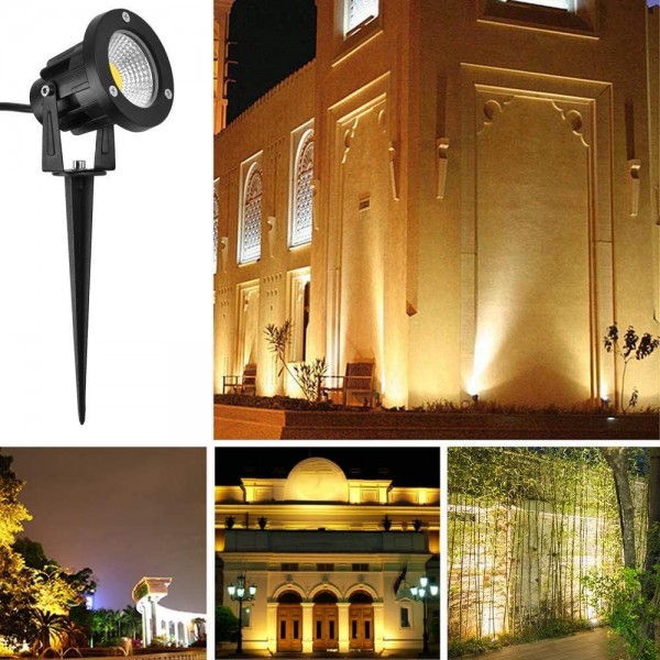 7W LED spotlights warm white 3000K with ground spike