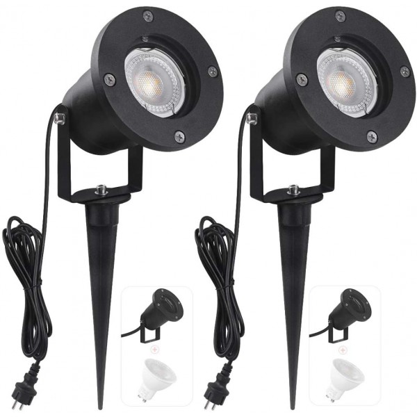 GU10 LED garden spotlight with ground spike, 5W LE...